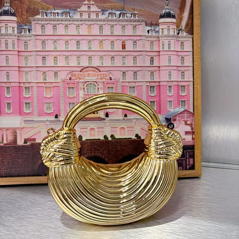 Women Bags Golden - Women Mini Golden Acrylic Knot Evening