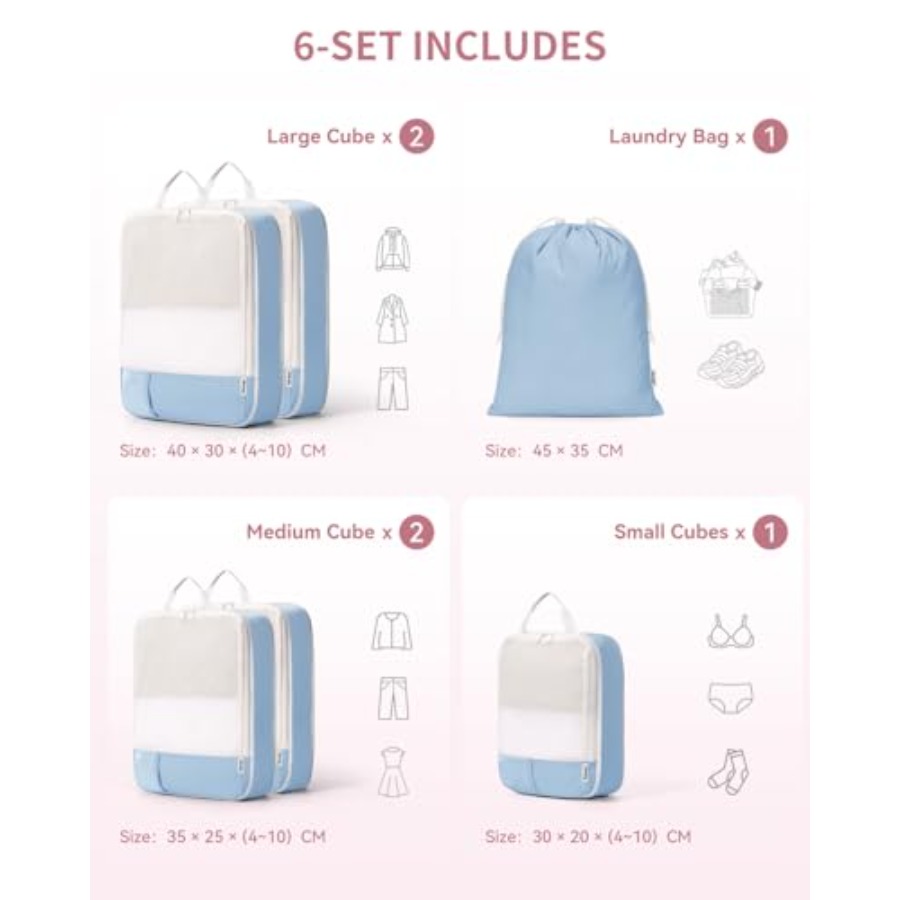 6 Set Compression Packing Cube – Women Bags For Women recenzja i cena