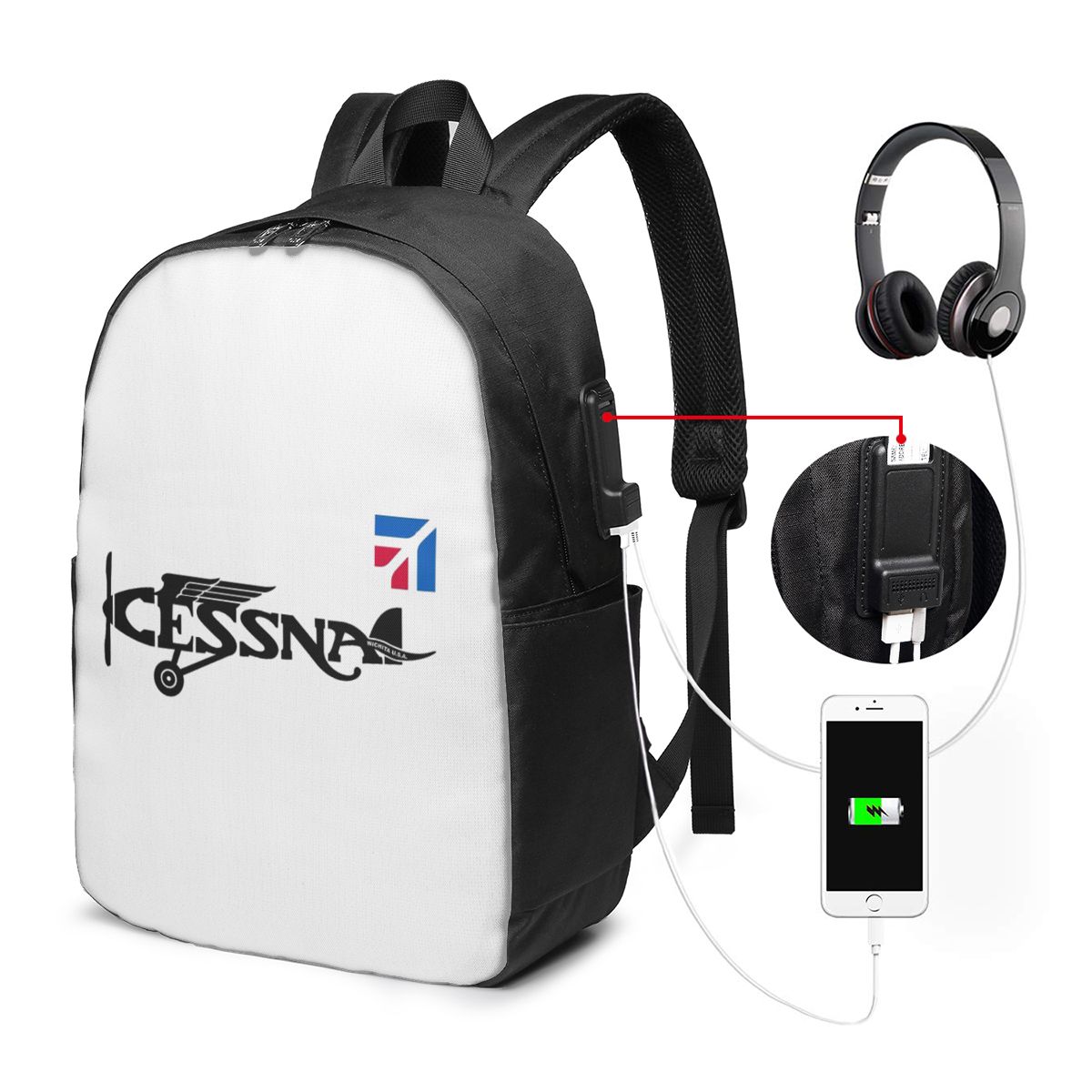 Cessna Logo Backpack Travel No – Women Bags For Women recenzja i cena