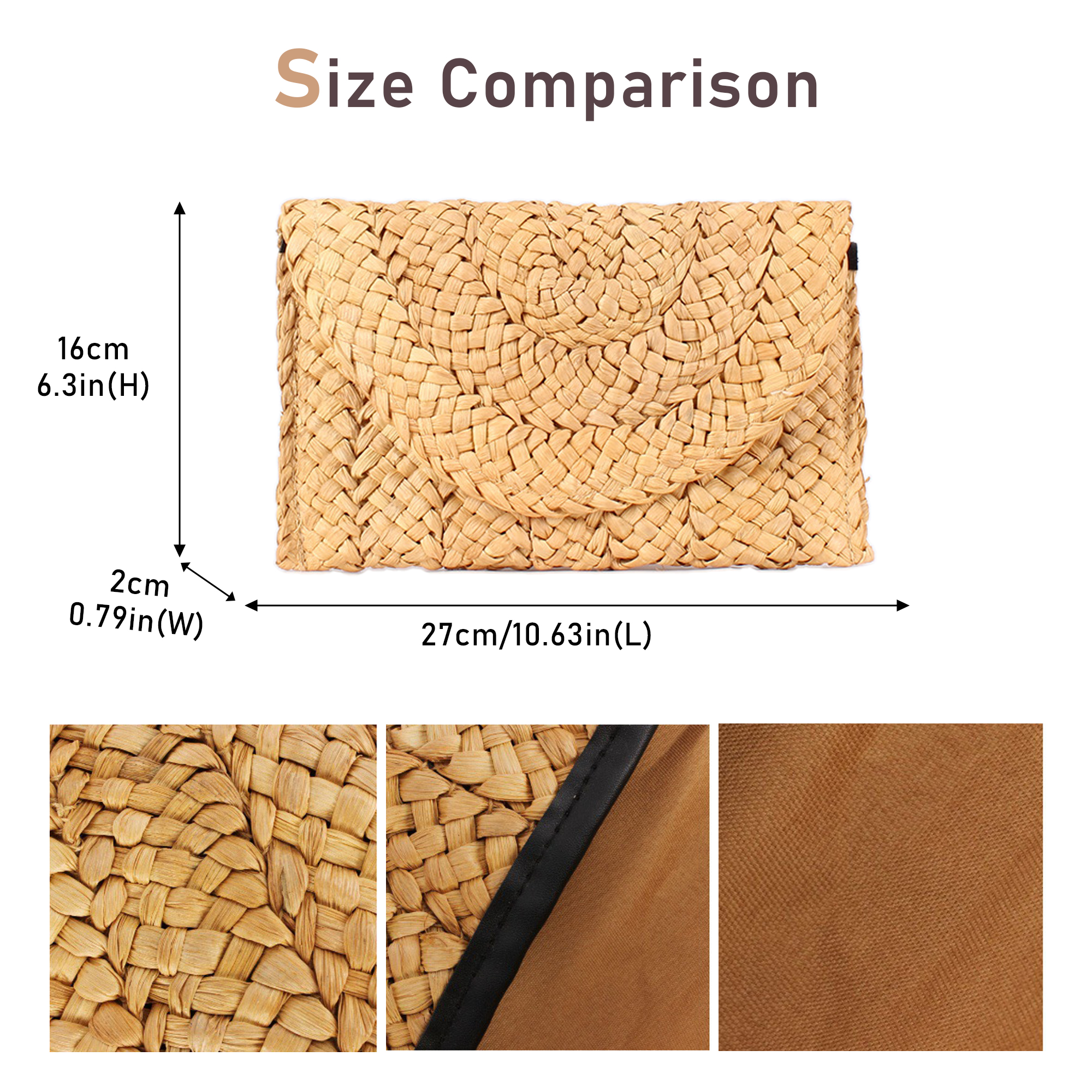 Women Fashion Straw Clutch Bag – Flap Bag Envelope recenzja i cena
