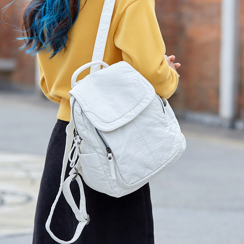 Women's Backpack White Washed  – Mini Backpack Women recenzja i cena