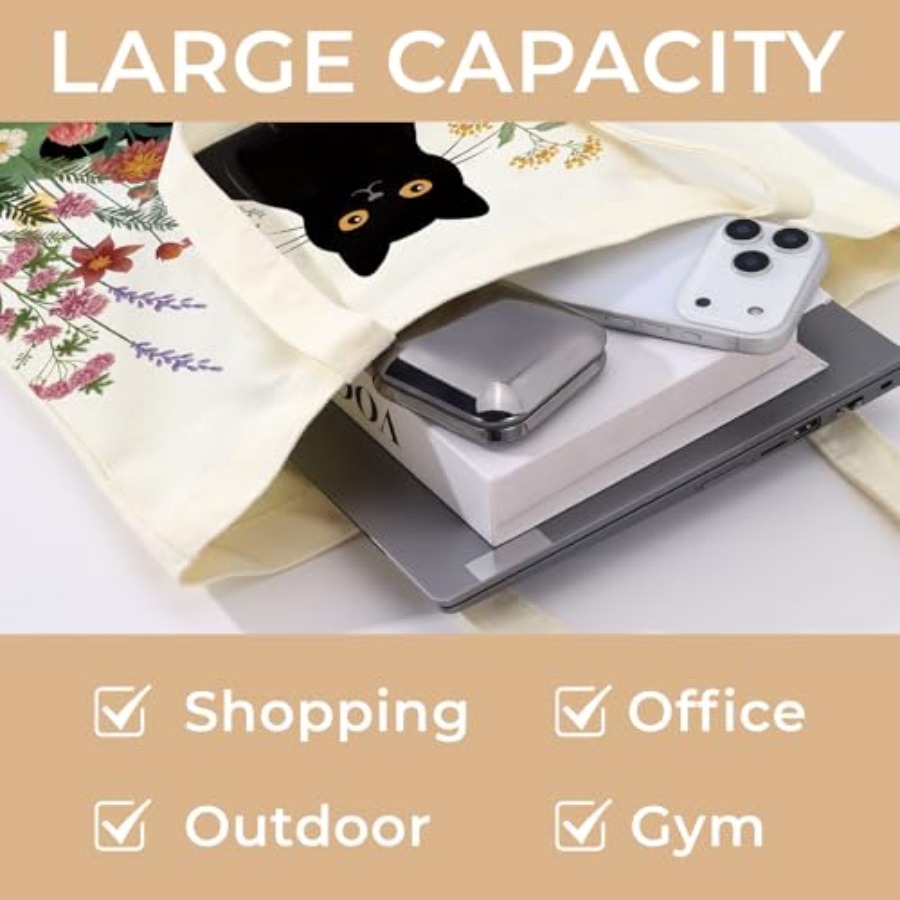 Cute Aesthetic Canvas Tote Bag – Women Bags Work recenzja i cena