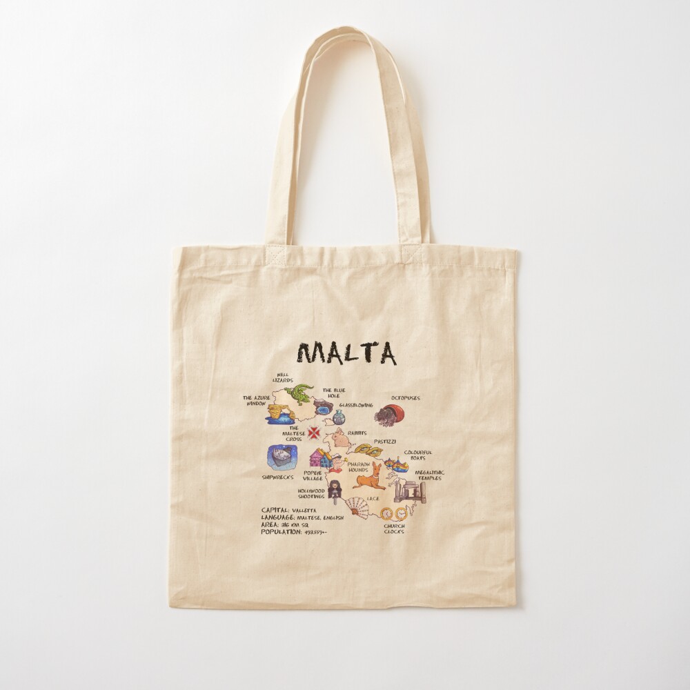 Malta - illustrated map Tote B – Women Bags Malta recenzja i cena