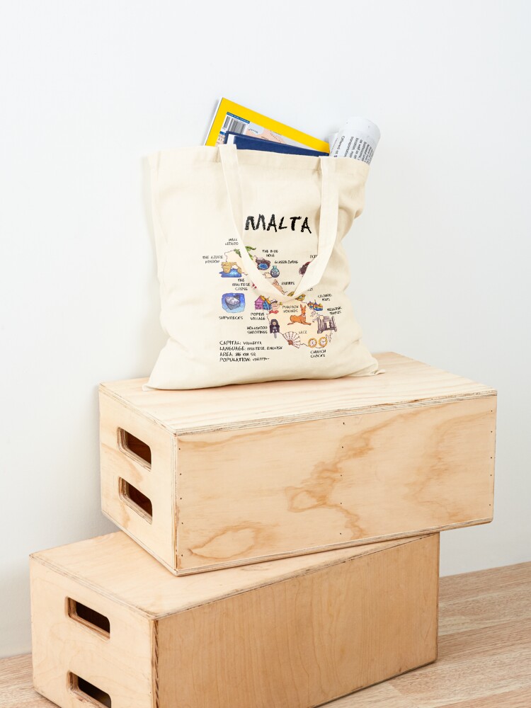 Malta - illustrated map Tote B – Women Bags Malta recenzja i cena