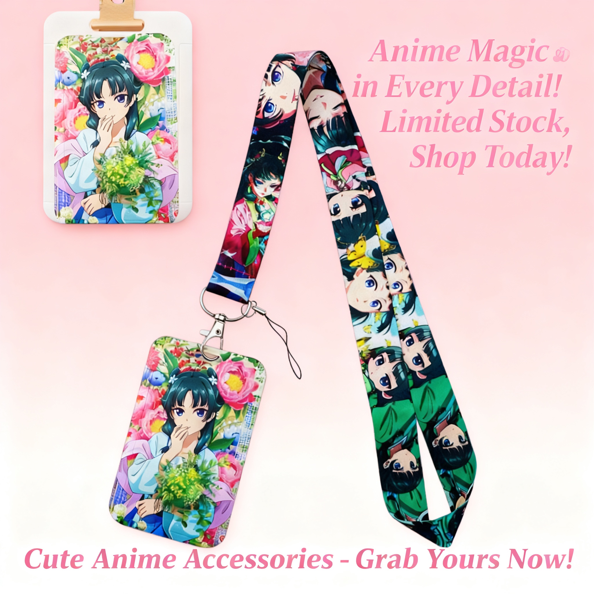 Cute Anime Girl Lanyard Neck S – Women Bags For Gift recenzja i cena