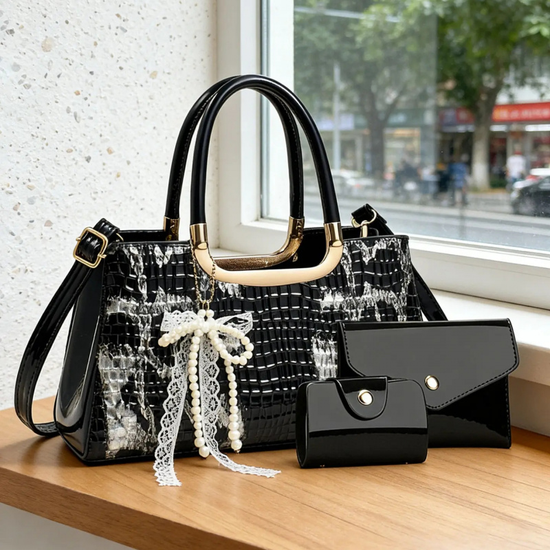 Women's Handbag Set, Crocodile – Women Bags For Gift recenzja i cena
