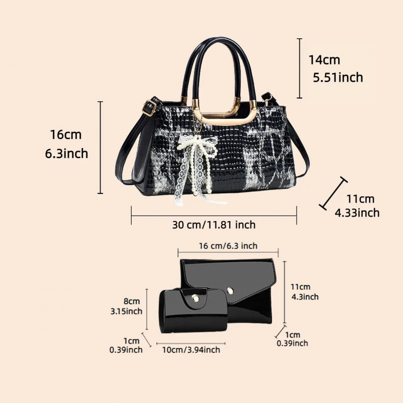 Women's Handbag Set, Crocodile – Women Bags For Gift recenzja i cena