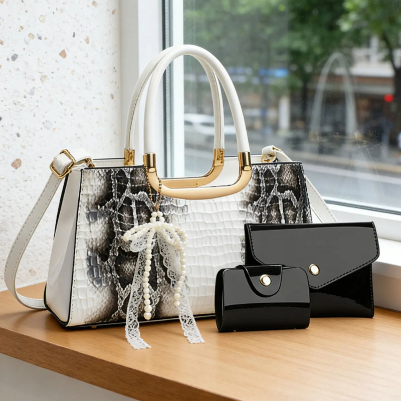 Women's Handbag Set, Crocodile – Women Bags For Gift recenzja i cena
