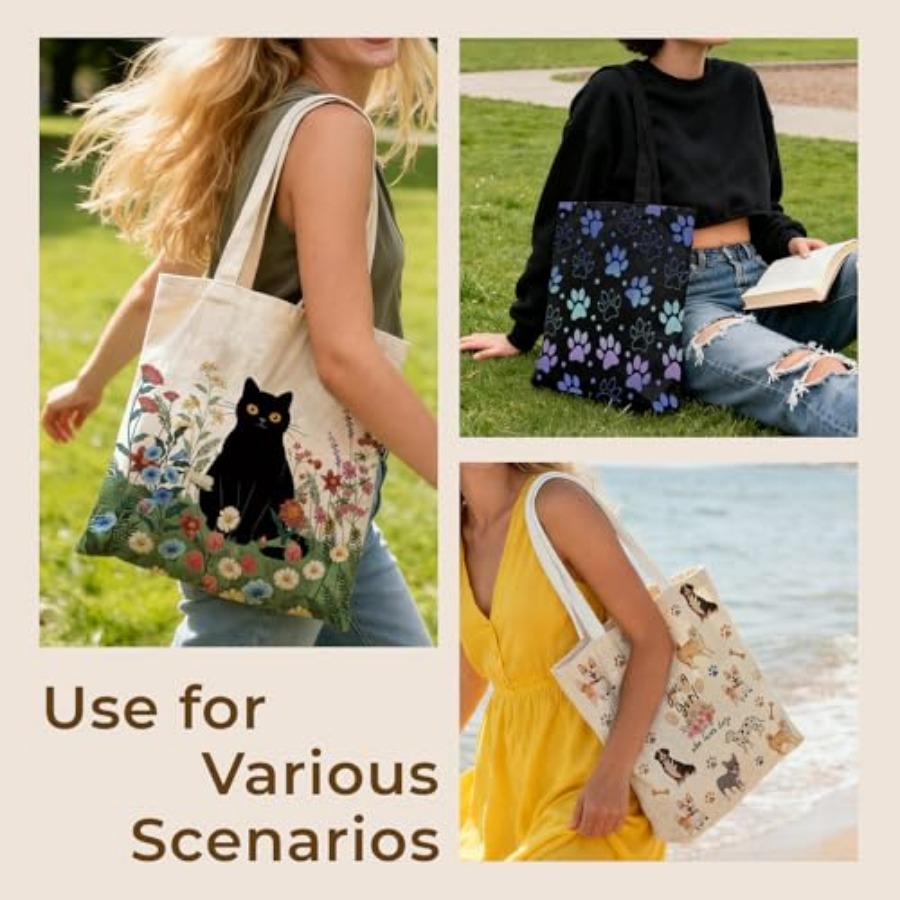 Cute Aesthetic Canvas Tote Bag – Women Bags Work recenzja i cena