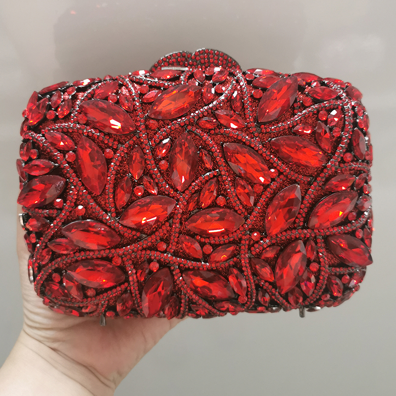Large AB Rhinestone Crystal Cl – Women Bags Golden recenzja i cena