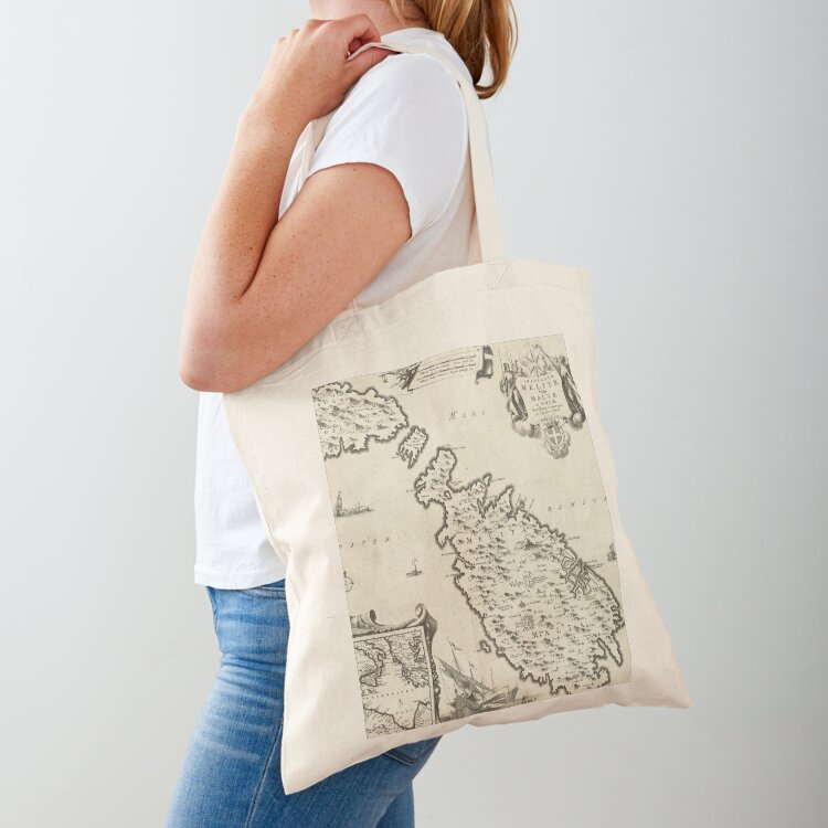 Vintage Malta Map (1698) Tote  – Women Bags Malta recenzja i cena