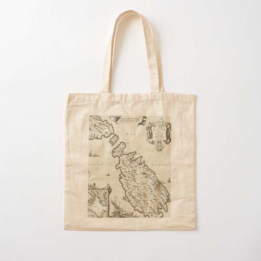 Vintage Malta Map (1698) Tote  – Women Bags Malta recenzja i cena