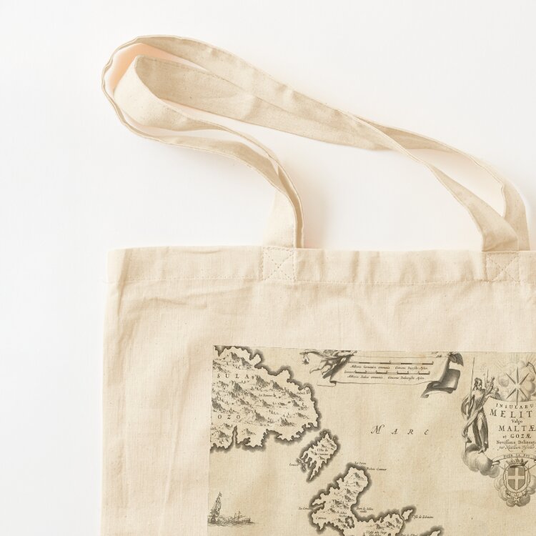 Vintage Malta Map (1698) Tote  – Women Bags Malta recenzja i cena