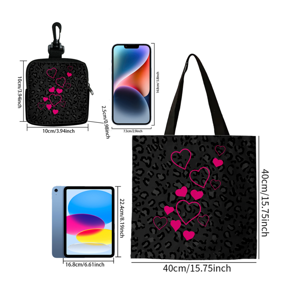 Black Leopard Print Pink Heart – Women Bags For Gift recenzja i cena